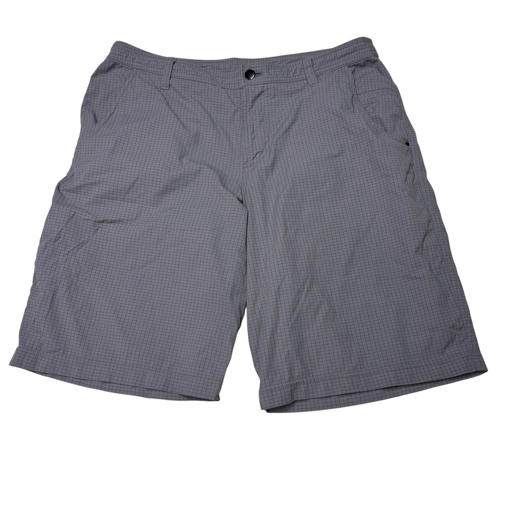 Lululemon Mens ABC Shorts Grey Grid‎ Pattern Size 36X10 Performance Casual